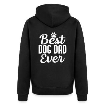 Best dog dad of all time - Unisex Premium Organic Zip Hoodie - black - Back - Nico (187cm)