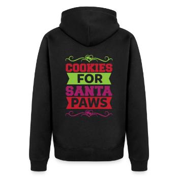 Fun place for Santa Paws Christmas Design - Unisex Premium Organic Zip Hoodie - black - Back - Nico (187cm)