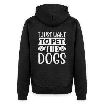 Je veux juste caresser les chiens - Veste à capuche bio Premium Unisexe - noir - Dos - Nico (187cm)