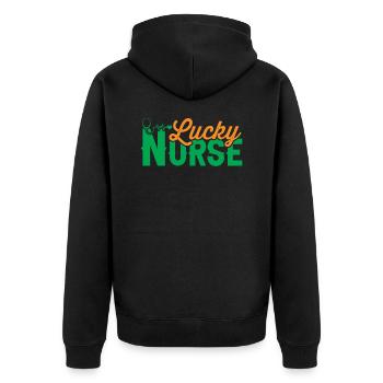Krankenschwester Krankenhaus Not - Unisex Premium Bio Zip Hoodie - Schwarz - Hinten - Nico (187cm)