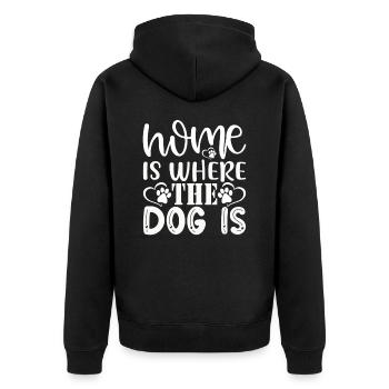 Home is where the dog is - Unisex Premium Organic Zip Hoodie - black - Back - Nico (187cm)