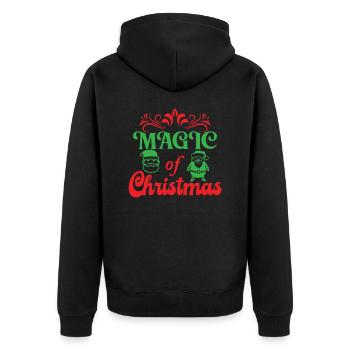Magic of Christmas - Unisex Premium Organic Zip Hoodie - black - Back - Nico (187cm)