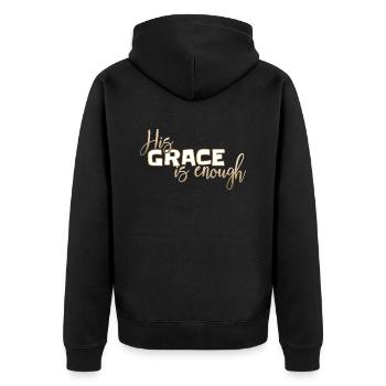 Conception chrétienne Sa grâce est suffisante - Veste à capuche bio Premium Unisexe - noir - Dos - Nico (187cm)