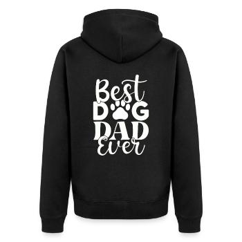 Meilleur papa chien de tous les temps - Veste à capuche bio Premium Unisexe - noir - Dos - Nico (187cm)