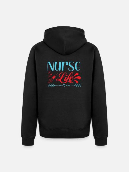 KRANKENSCHWESTER Nurse Life - Unisex Premium Bio Zip Hoodie - Schwarz