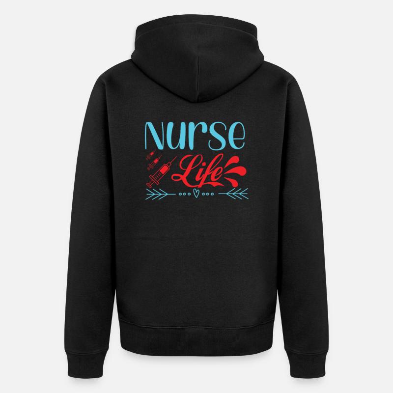 KRANKENSCHWESTER Vie infirmière - Veste à capuche bio Premium Unisexe - noir