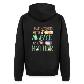 Vegan Vegan Veganism Animal Welfare Veggie Saying - Unisex Premium Organic Zip Hoodie - black - Back - Nico (187cm)