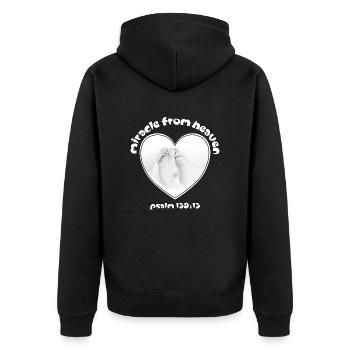Christian Design Miracle from Heaven Psalm 139 - Unisex Premium Organic Zip Hoodie - black - Back - Nico (187cm)