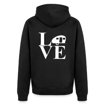 Vacances amoureux de la nature Camping dicton amusant - Veste à capuche bio Premium Unisexe - noir - Dos - Nico (187cm)