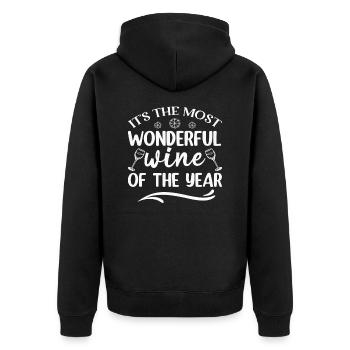 It is the most beautiful wine of the year - Unisex Premium Organic Zip Hoodie - black - Back - Nico (187cm)