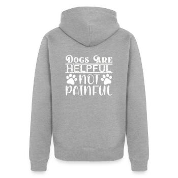 Dogs are Helpful - Unisex Premium Organic Zip Hoodie - heather grey - Back - Nico (187cm)