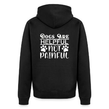 Dogs are Helpful - Unisex Premium Organic Zip Hoodie - black - Back - Nico (187cm)