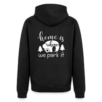 Vacances amoureux de la nature Camping dicton amusant - Veste à capuche bio Premium Unisexe - noir - Dos - Nico (187cm)