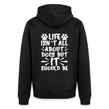 La vie ne concerne pas seulement les chiens - Veste à capuche bio Premium Unisexe - noir - Dos - Nico (187cm)