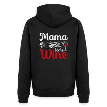 Maman a besoin de vin - Veste à capuche bio Premium Unisexe - noir - Dos - Nico (187cm)