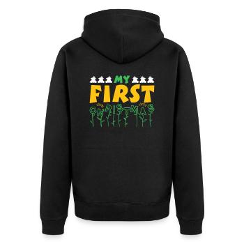 My first Christmas Christmas season - Unisex Premium Organic Zip Hoodie - black - Back - Nico (187cm)