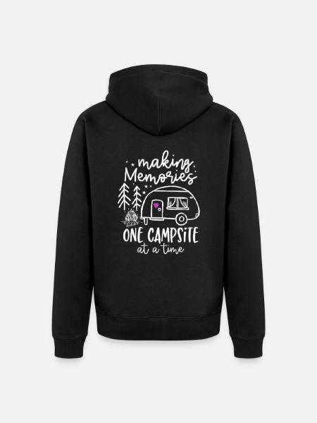Camping Erinnerungen - Unisex Premium Bio Zip Hoodie - Schwarz