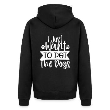 Je veux juste caresser les chiens - Veste à capuche bio Premium Unisexe - noir - Dos - Nico (187cm)