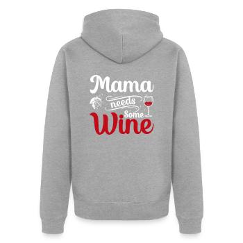 Maman a besoin de vin - Veste à capuche bio Premium Unisexe - gris chiné - Dos - Nico (187cm)