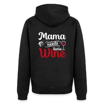Mom needs some wine - Unisex Premium Organic Zip Hoodie - black - Back - Nico (187cm)