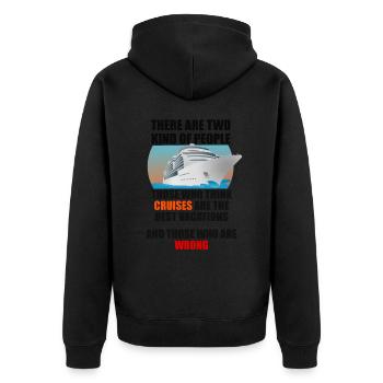 Lustiges Kreuzfahrt-Reisen Design - Unisex Premium Bio Zip Hoodie - Schwarz - Hinten - Nico (187cm)