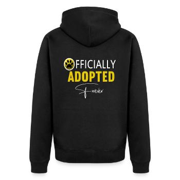 Adoption Day, Officially Adopted Forever - Unisex Premium Organic Zip Hoodie - black - Back - Nico (187cm)