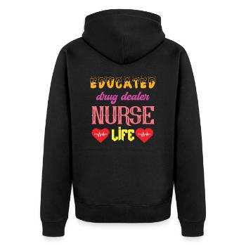 Infirmière Hospital Médecin d’urgence Paramédical - Veste à capuche bio Premium Unisexe - noir - Dos - Nico (187cm)