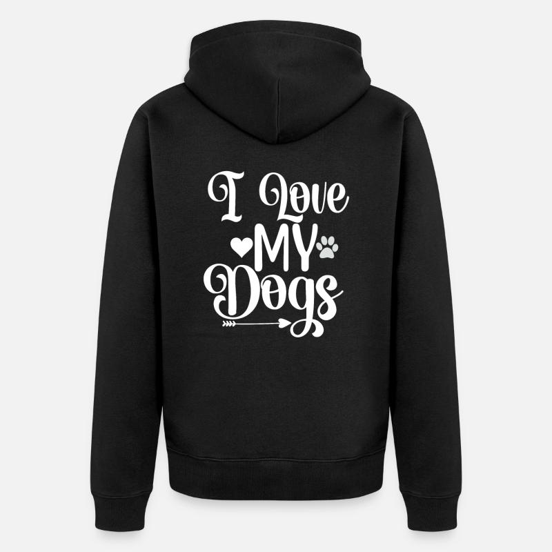 J’aime mes chiens - Veste à capuche bio Premium Unisexe - noir
