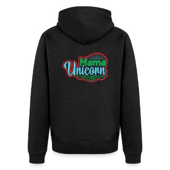 Mama Einhorn Licorne - Veste à capuche bio Premium Unisexe - noir - Dos - Nico (187cm)