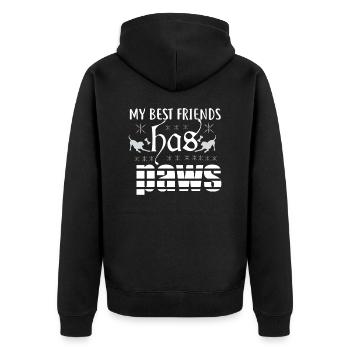 My best friend has paws - Unisex Premium Organic Zip Hoodie - black - Back - Nico (187cm)