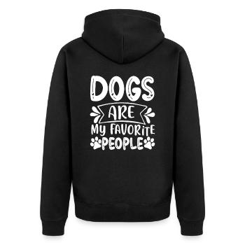 Les chiens sont mes personnes préférées - Veste à capuche bio Premium Unisexe - noir - Dos - Nico (187cm)