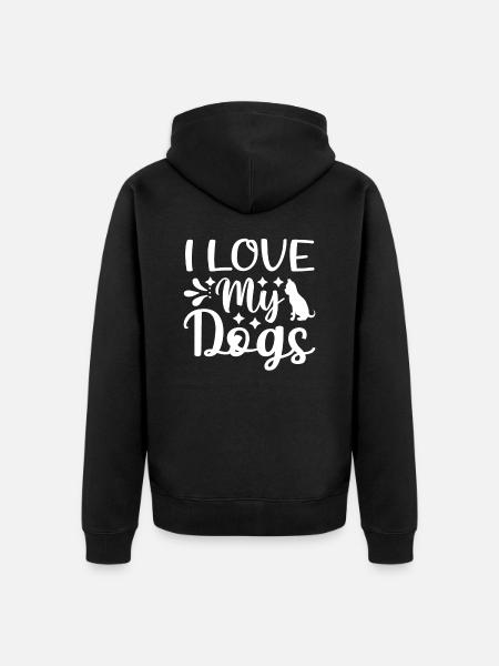 J’aime mes chiens - Veste à capuche bio Premium Unisexe - noir