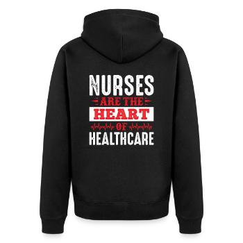 Infirmières Au cœur des soins de santé - Veste à capuche bio Premium Unisexe - noir - Dos - Nico (187cm)