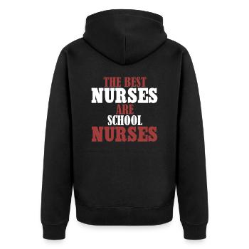 Best Nurses School Nurses - Unisex Premium Organic Zip Hoodie - black - Back - Nico (187cm)