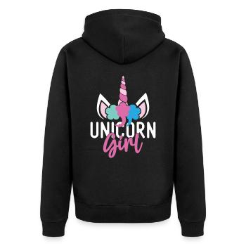 Licorne Fille Licorne - Veste à capuche bio Premium Unisexe - noir - Dos - Nico (187cm)