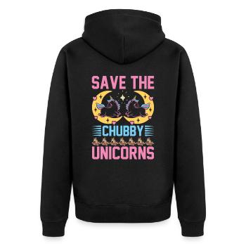 Sauvez la licorne potelée Licorne - Veste à capuche bio Premium Unisexe - noir - Dos - Nico (187cm)