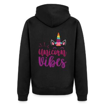 Einhorn Unicorn Vibes - Veste à capuche bio Premium Unisexe - noir - Dos - Nico (187cm)