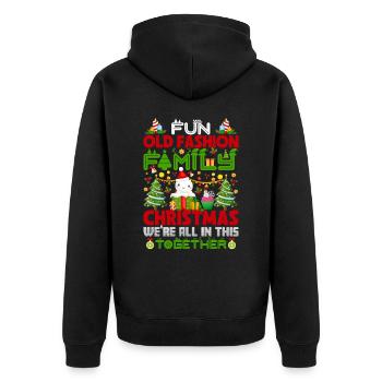 Old Fashion Family Christmas Christmas Season - Unisex Premium Organic Zip Hoodie - black - Back - Nico (187cm)