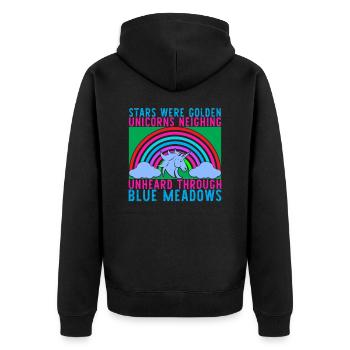 STARS ARE GOLDEN UNICORN UNICORN - Unisex Premium Organic Zip Hoodie - black - Back - Nico (187cm)