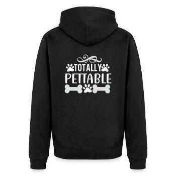 Completely pettable - Unisex Premium Organic Zip Hoodie - black - Back - Nico (187cm)