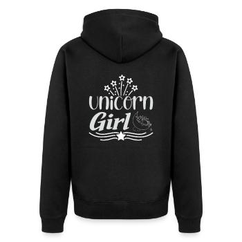 Licorne Fille Licorne - Veste à capuche bio Premium Unisexe - noir - Dos - Nico (187cm)