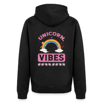 Einhorn Unicorn Vibes - Veste à capuche bio Premium Unisexe - noir - Dos - Nico (187cm)