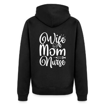Femme Maman Infirmière - Veste à capuche bio Premium Unisexe - noir - Dos - Nico (187cm)