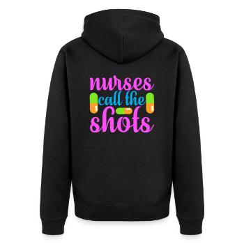 Krankenschwester Krankenhaus Not - Unisex Premium Bio Zip Hoodie - Schwarz - Hinten - Nico (187cm)