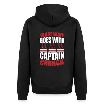Welcher Wein - Unisex Premium Bio Zip Hoodie - Schwarz - Hinten - Nico (187cm)