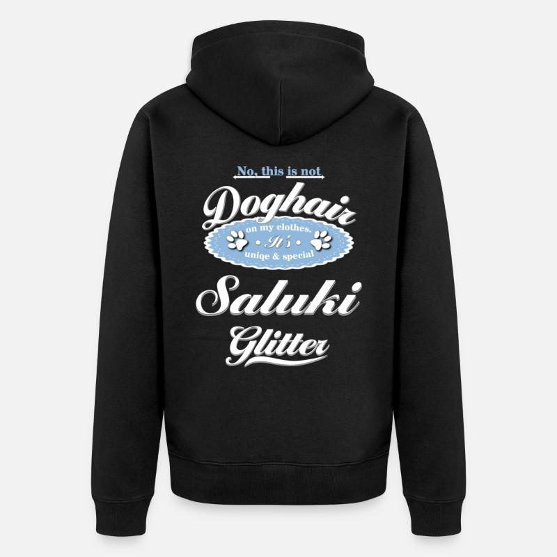 Chien paillettes Saluki - Veste à capuche bio Premium Unisexe - noir