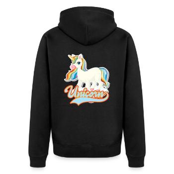 Licorne Einhorn - Veste à capuche bio Premium Unisexe - noir - Dos - Nico (187cm)