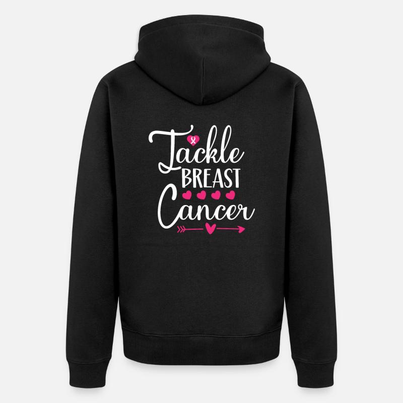 Brustkrebs bekämpfen - Unisex Premium Bio Zip Hoodie - Schwarz