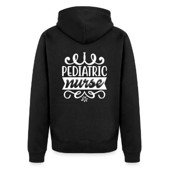 Kinderkrankenschwester - Unisex Premium Bio Zip Hoodie - Schwarz - Hinten - Nico (187cm)