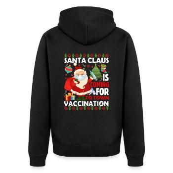 LE PÈRE NOËL VIENT EN VILLE POUR SE FAIRE VACCINER - Veste à capuche bio Premium Unisexe - noir - Dos - Nico (187cm)